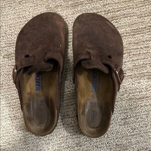 Birkenstock Brown Leather Clogs